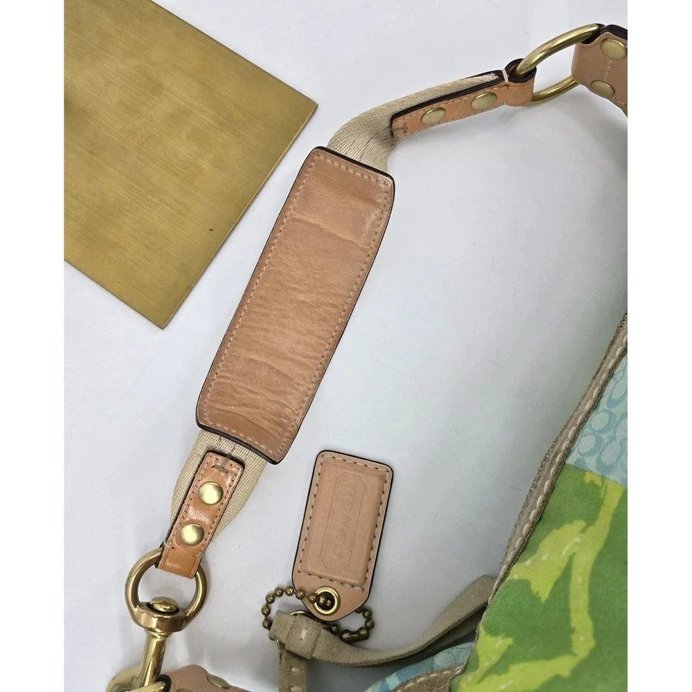 Coach Patchwork Signature Hobo Shoulder Bag Pink Floral Y2K Boho 2000s